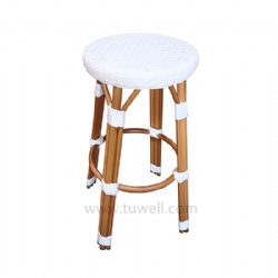 Aluminum rattan barstool