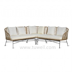 Steel Rattan Sofa